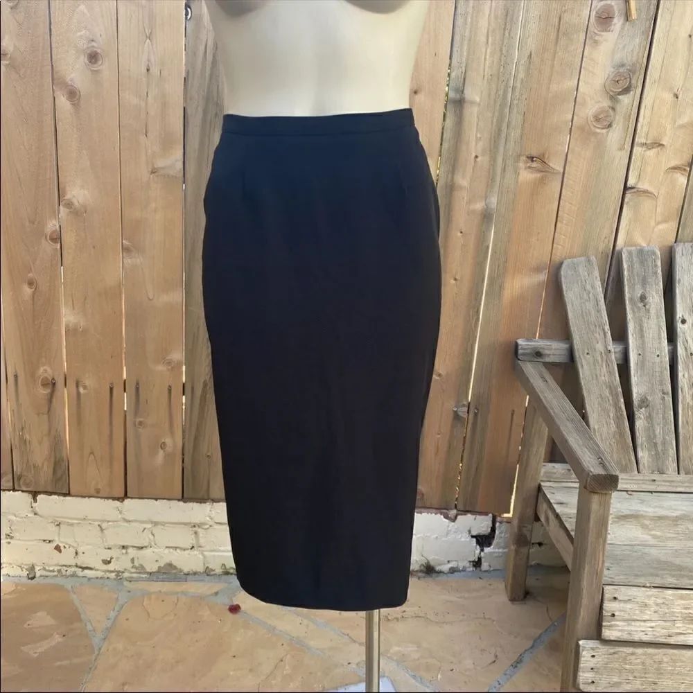 Laundry by Shelli Segal black vintage midi skirt size 2